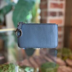 FENDI Gray Leather Card Holder Key Ring